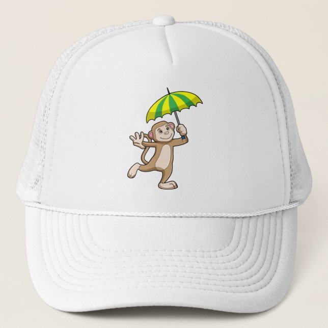 Gorra De Camionero Paraguas de Monkey Rain (Anverso)
