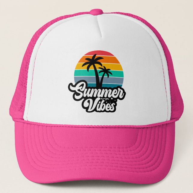 Gorra De Camionero Paraíso de las vibraciones de verano-32922 (Anverso)
