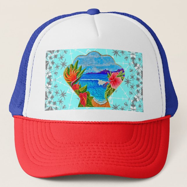 Gorra De Camionero Paraíso hawaiano (Anverso)