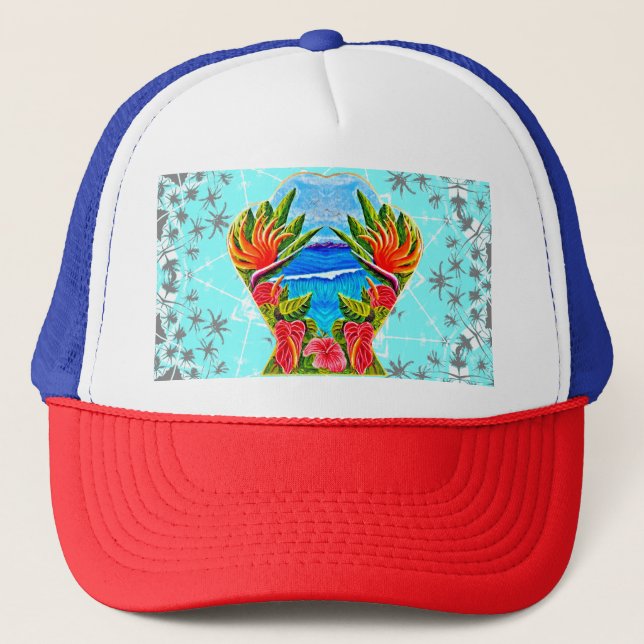 Gorra De Camionero Paraíso hawaiano dos veces (Anverso)