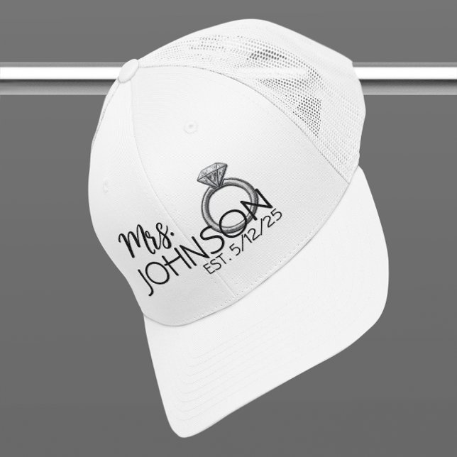 Gorra De Camionero Parche bordado de anillo falso de recién casada se (Subido por el creador)