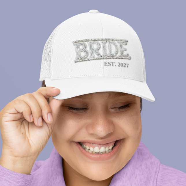 Gorra De Camionero Parche Bride Embroidered Faux Pearl (Subido por el creador)