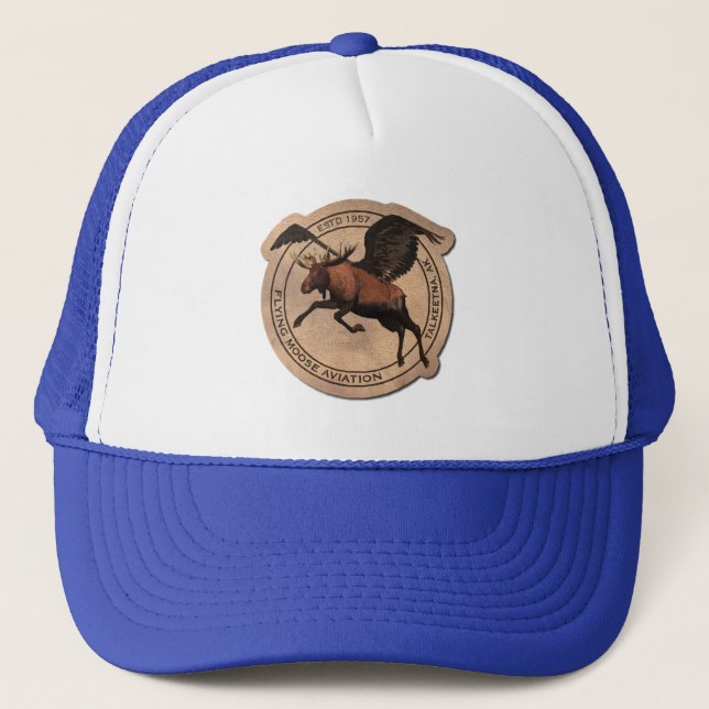 Gorra De Camionero Parche de Aviación de Moose Volador (Anverso)