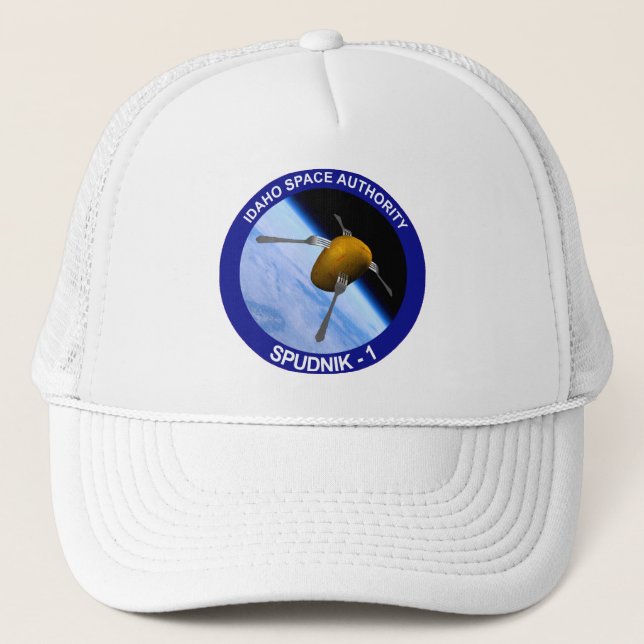 Gorra De Camionero Parche de misión de satélite Idaho Spudnik (Anverso)