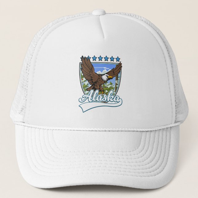 Gorra De Camionero Parche de viaje de Alaska (Anverso)