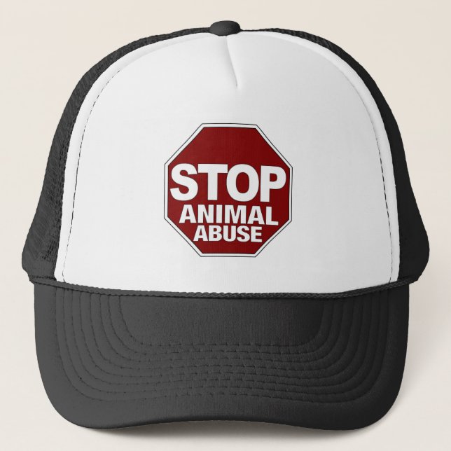 Gorra De Camionero Pare el abuso animal (Anverso)