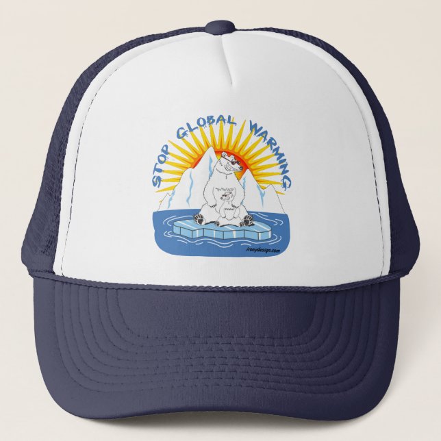 Gorra De Camionero Pare el calentamiento del planeta (Anverso)