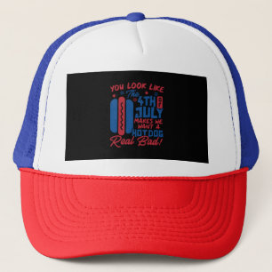 Gorra De Camionero Parece Que El 4 De Julio Me Hace Querer Hotdog