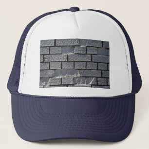 Gorra De Camionero Pared de ladrillo blanca