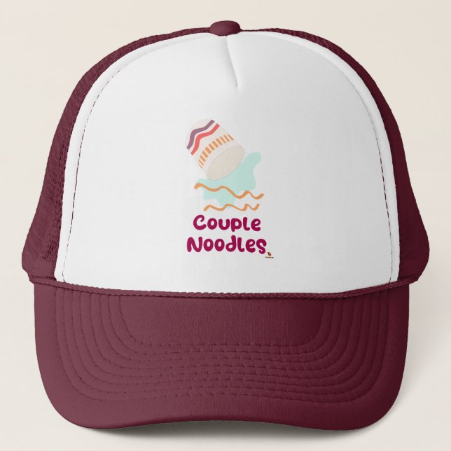 Gorra De Camionero Pareja de fideos Funny Ramen Lunch Art (Anverso)