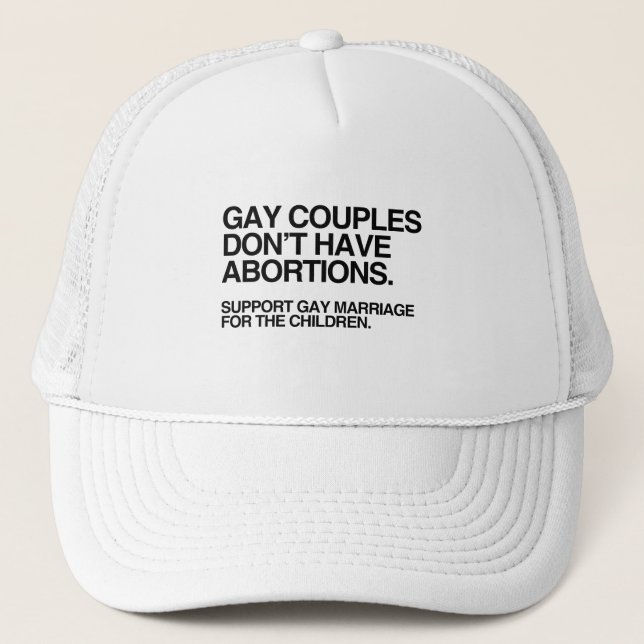 GORRA DE CAMIONERO PAREJAS GAYS NO TIENEN ABORTOS (Anverso)