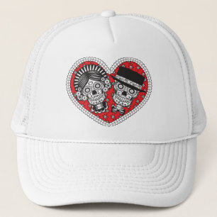 Gorra De Camionero Pares del cráneo del azúcar