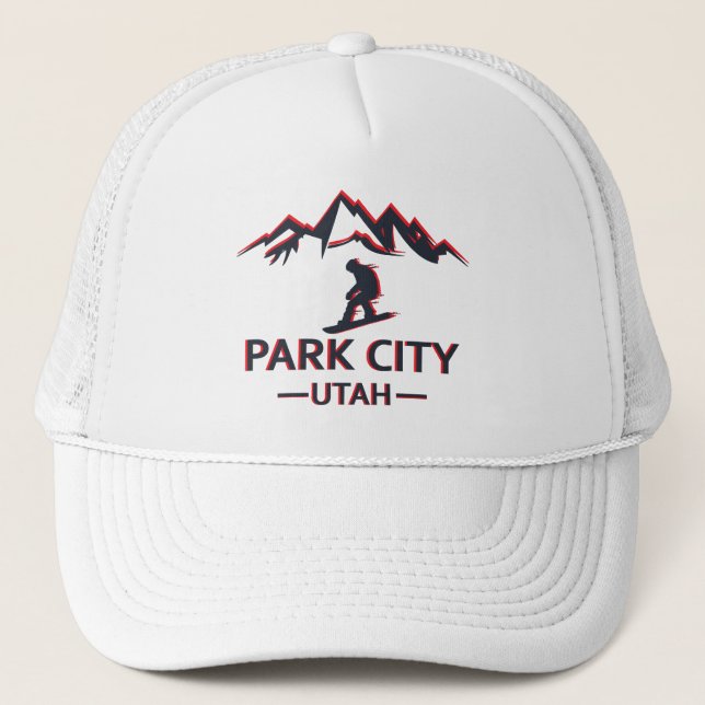 Gorra De Camionero Parque de la ciudad de Utah snowboard (Anverso)