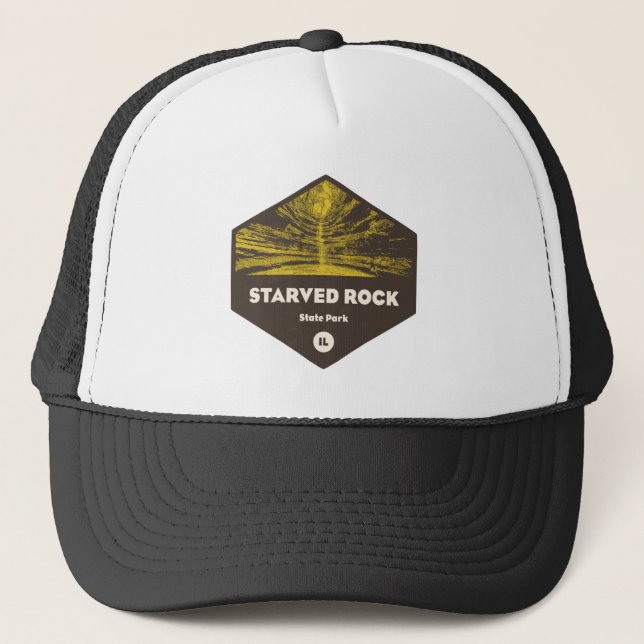 Gorra De Camionero Parque Estatal de la Roca Hambrienta Illinois (Anverso)