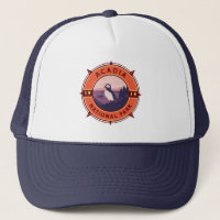 Parque nacional Acadia Emblema de brújula retro Pu