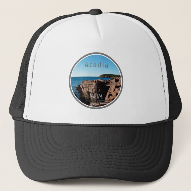 Gorra De Camionero Parque nacional Acadia Gray Thunder Hole (Anverso)