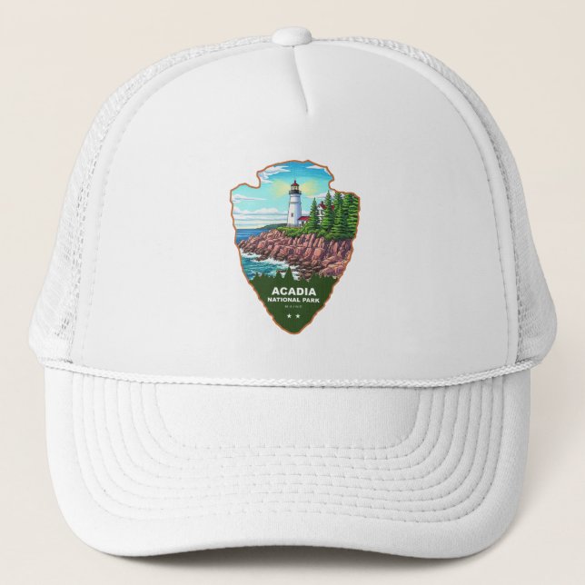 Gorra De Camionero Parque Nacional Acadia Maine Arrowhead (Anverso)