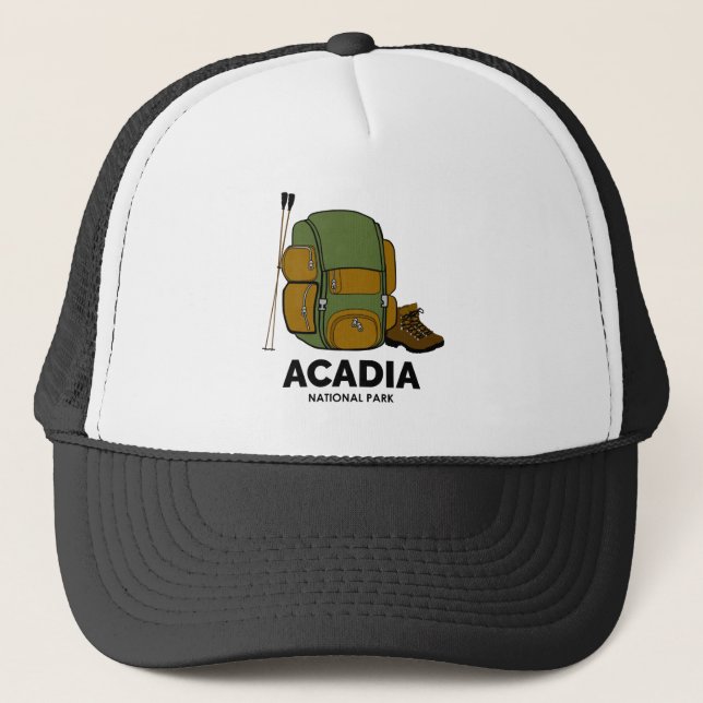 Gorra De Camionero Parque nacional Acadia Mochila (Anverso)