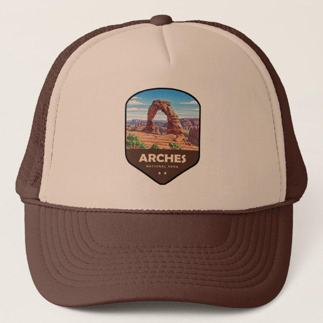 Gorra De Camionero Parque Nacional Arcos Utah Escudo (Anverso)