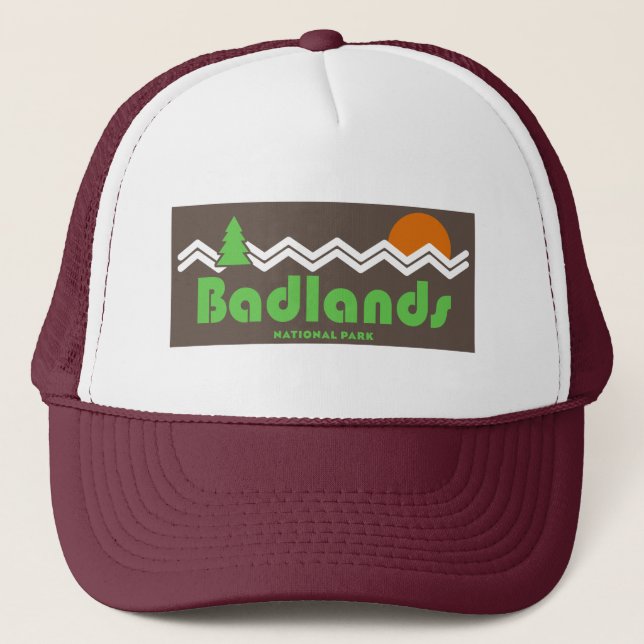 Gorra De Camionero Parque nacional Badlands Retro (Anverso)