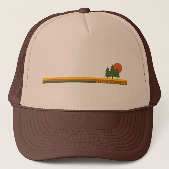 Gorra De Camionero Parque nacional Big Bend Pine Trees Sun (Anverso)