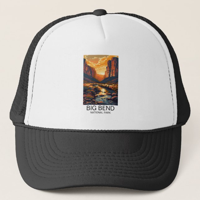 Gorra De Camionero Parque nacional Big Bend Texas Retro Travel (Anverso)