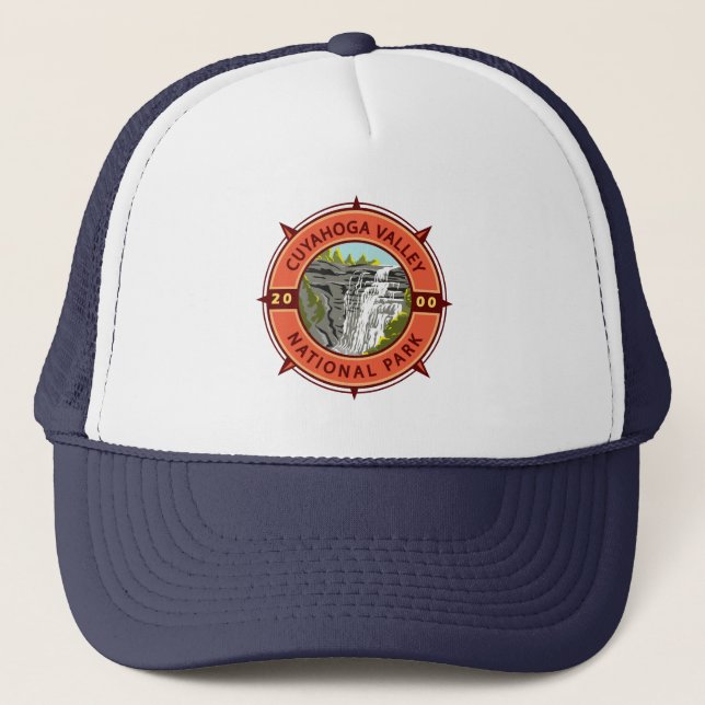 Gorra De Camionero Parque nacional Cuyahoga Valley Compass Retro Embl (Anverso)