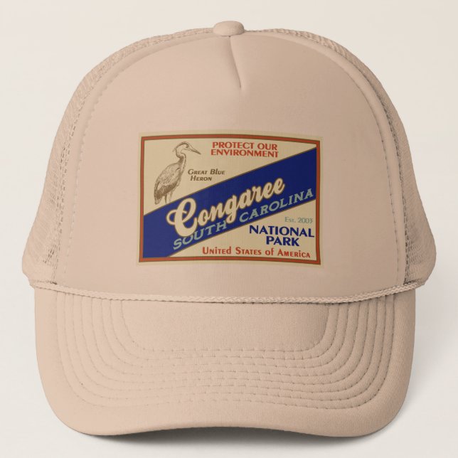 Gorra De Camionero Parque nacional de Congaree (garza) (Anverso)