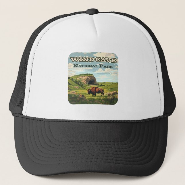 Gorra De Camionero Parque nacional de la Cueva del Viento Bison Dakot (Anverso)