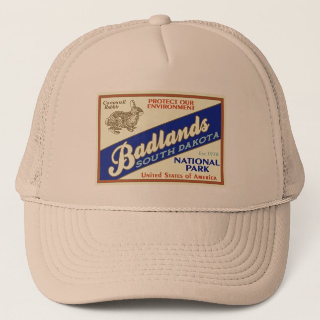 Gorra De Camionero Parque nacional de los Badlands (conejo) (Anverso)