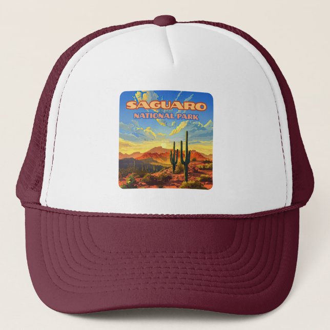 Gorra De Camionero Parque nacional de Saguaro - Arizona Desert Cactus (Anverso)