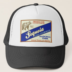 Gorra De Camionero Parque nacional de secoya (oso negro)