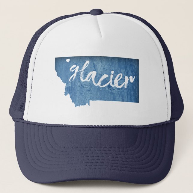 Gorra De Camionero Parque nacional Glaciar Grano de madera (Anverso)