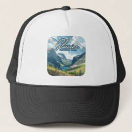 Gorra De Camionero Parque nacional Glaciar Lago Montana Retro