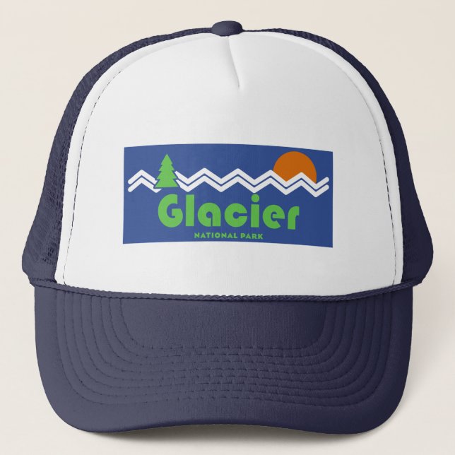 Gorra De Camionero Parque nacional Glaciar Retro (Anverso)