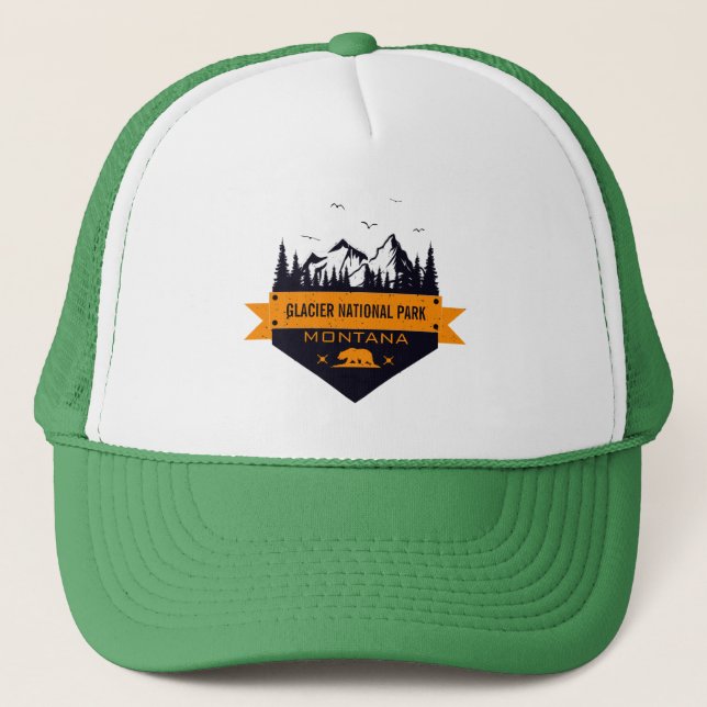 Gorra De Camionero Parque nacional Glacier Montana - Nombre personali (Anverso)