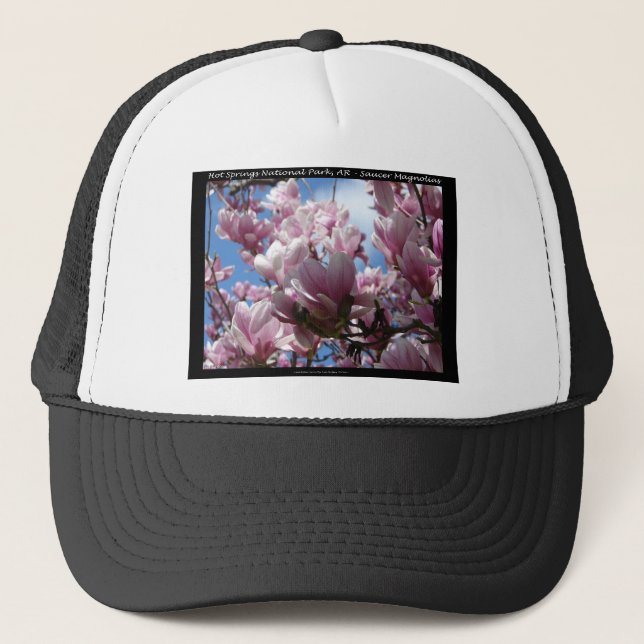Gorra De Camionero Parque nacional Hot Springs AR Saucer Magnoia Gift (Anverso)