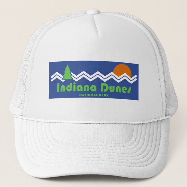 Gorra De Camionero Parque nacional Indiana Dunes Retro (Anverso)
