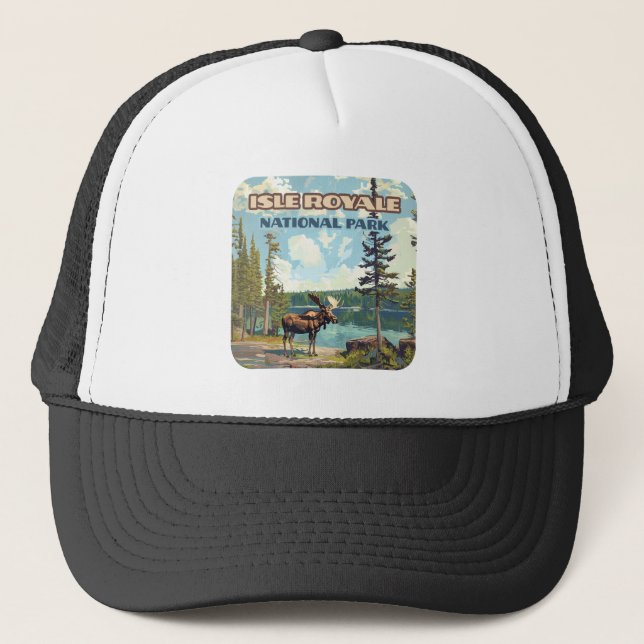 Gorra De Camionero Parque nacional Isle Royale Lago Michigan (Anverso)