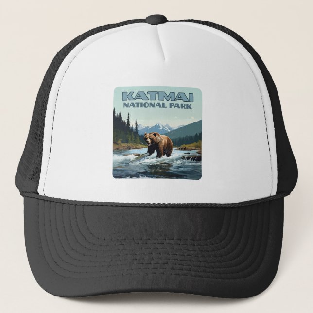 Gorra De Camionero Parque nacional Katmai, río Alaska Bear Brooks (Anverso)