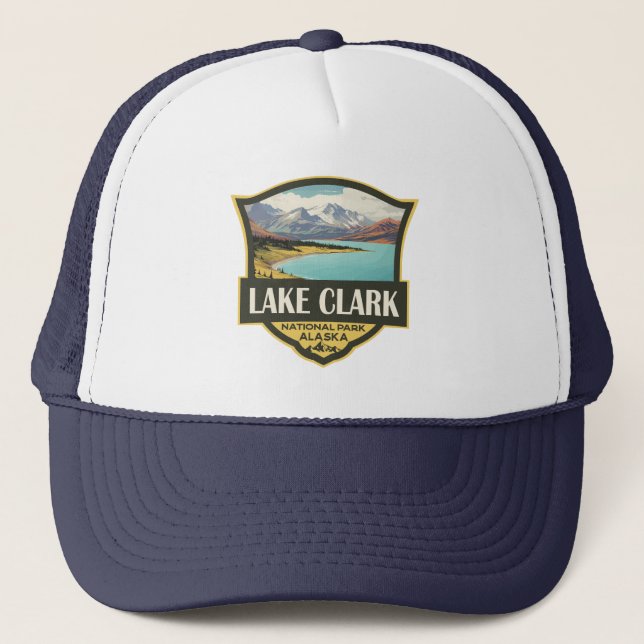 Gorra De Camionero Parque nacional Lake Clark Ilustracion Viajes (Anverso)