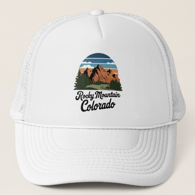 Gorra De Camionero Parque nacional Montaña Rocosa Retro (Anverso)