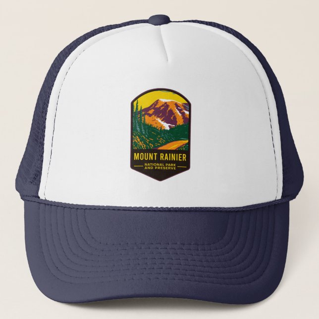 Gorra De Camionero Parque nacional Monte Rainier y Preservación (Anverso)