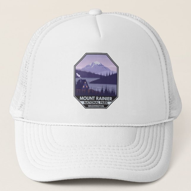 Gorra De Camionero Parque nacional Mount Rainier Washington Cabin Ret (Anverso)
