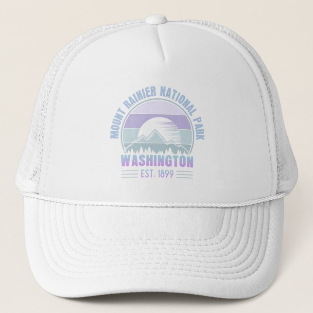 Gorra De Camionero Parque nacional Mount Rainier Washington Retro (Anverso)