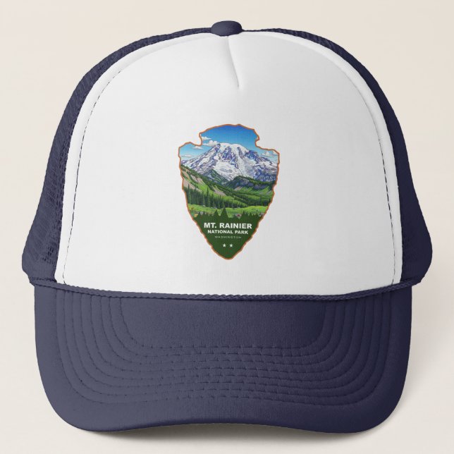 Gorra De Camionero Parque Nacional Mt. Rainier Flecha (Anverso)