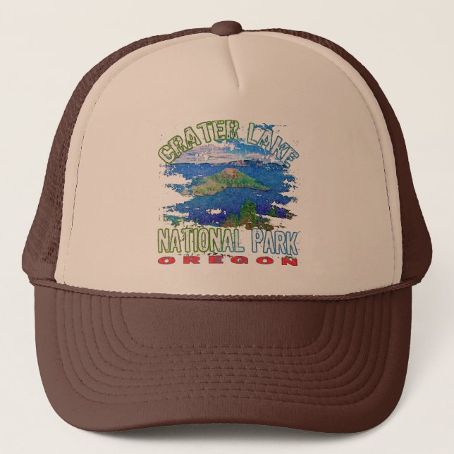 Gorra De Camionero Parque nacional Oregon del lago crater (Anverso)