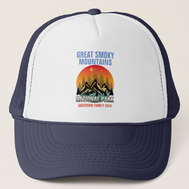 Gorra De Camionero Parque nacional personalizado Great Smoky Mountain (Anverso)