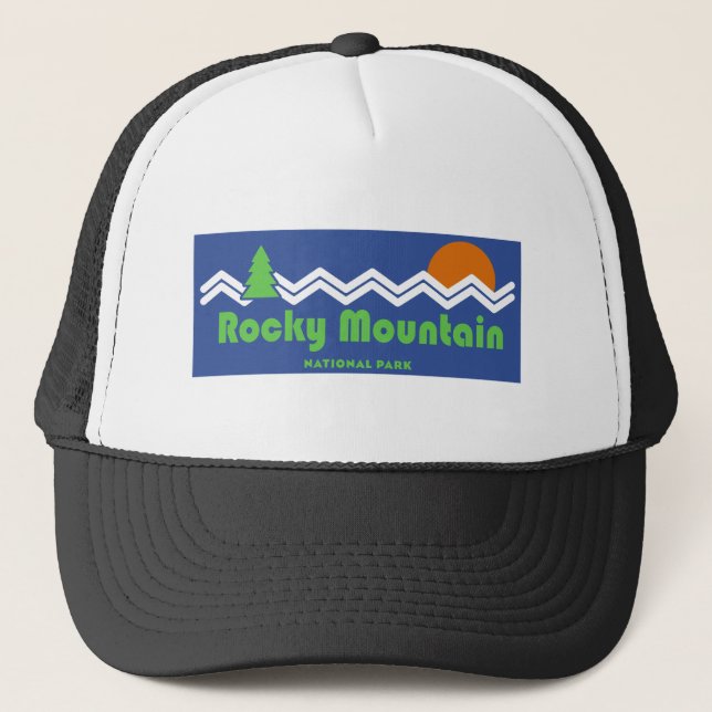 Gorra De Camionero Parque nacional Rocky Mountain Retro (Anverso)