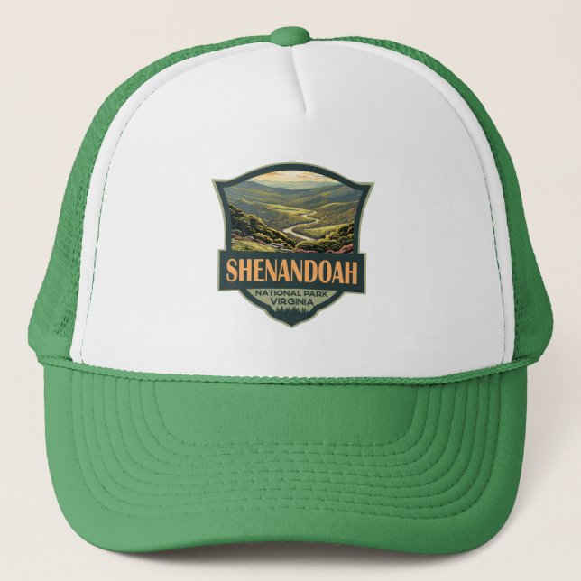 Gorra De Camionero Parque nacional Shenandoah Ilustracion Retro de vi (Anverso)